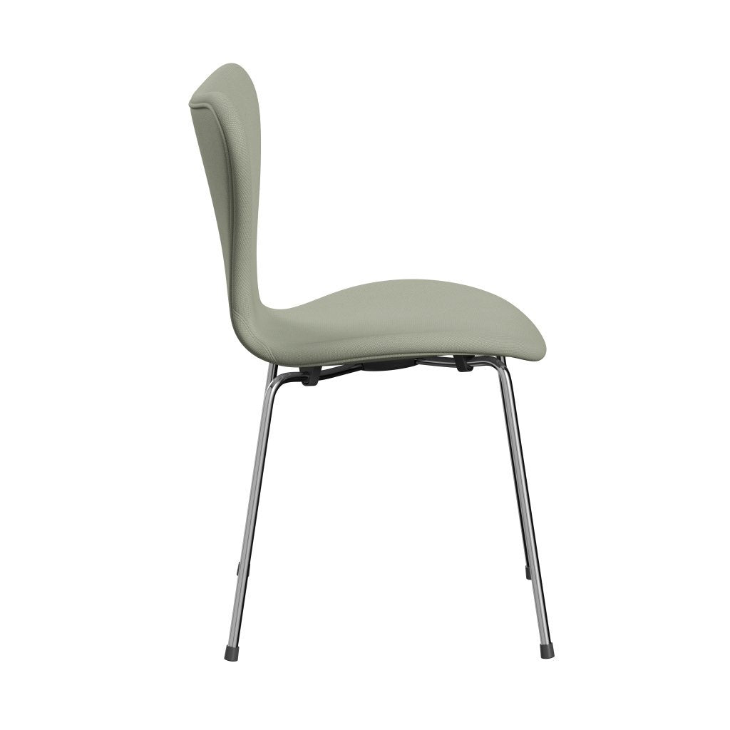 Fritz Hansen 3107 Stol Fuldpolstret, Forkromet Stål/Steelcut Light/Mild Turquoise