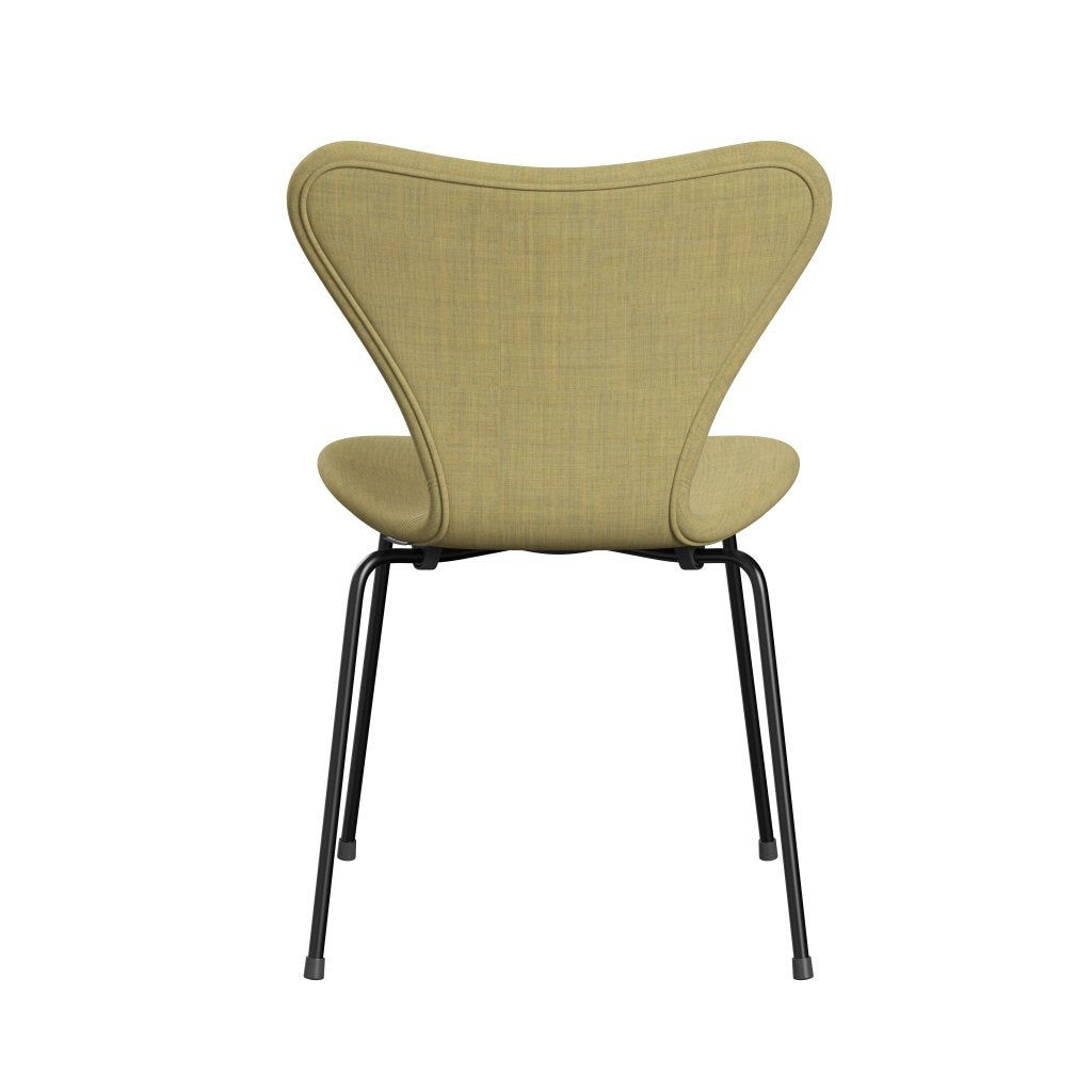 Fritz Hansen 3107 Stol Fuldpolstret, Sort/Remix Korn Gul