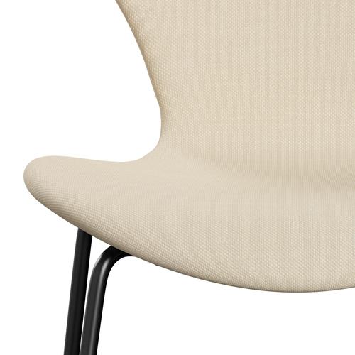 Fritz Hansen 3107 Stol Fuldpolstret, Sort/Steelcut Hvid