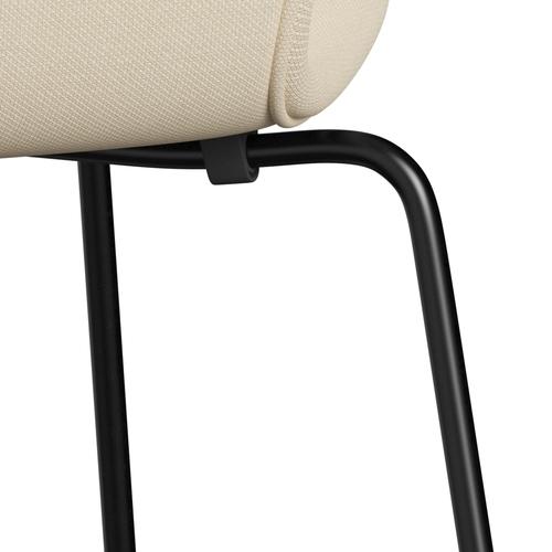 Fritz Hansen 3107 Stol Fuldpolstret, Sort/Steelcut Hvid