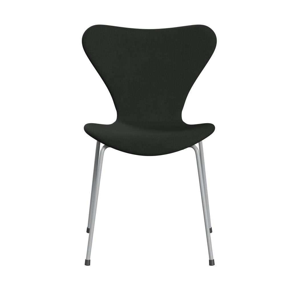 Fritz Hansen 3107 Stol Fuldpolstret, Silver Grey/Steelcut Dark Army Green