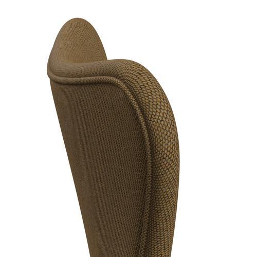 Fritz Hansen 3107 Stol Fuldpolstret, Hvid/Re-Wool Mustard/Natural