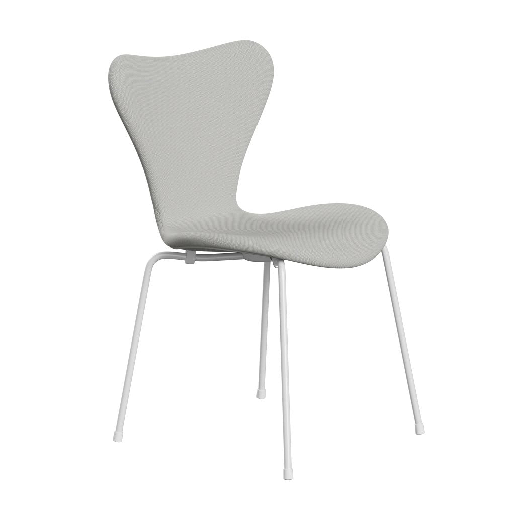 Fritz Hansen 3107 Stol Fuldpolstret, Hvid/Steelcut Trio Pale Mint Green