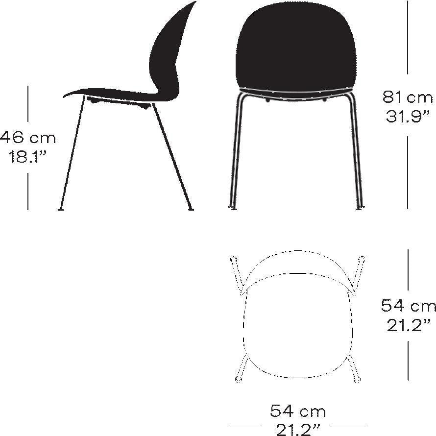 Fritz Hansen N02 Recycle Spisebordsstol, Mørkerød/Mørkerød
