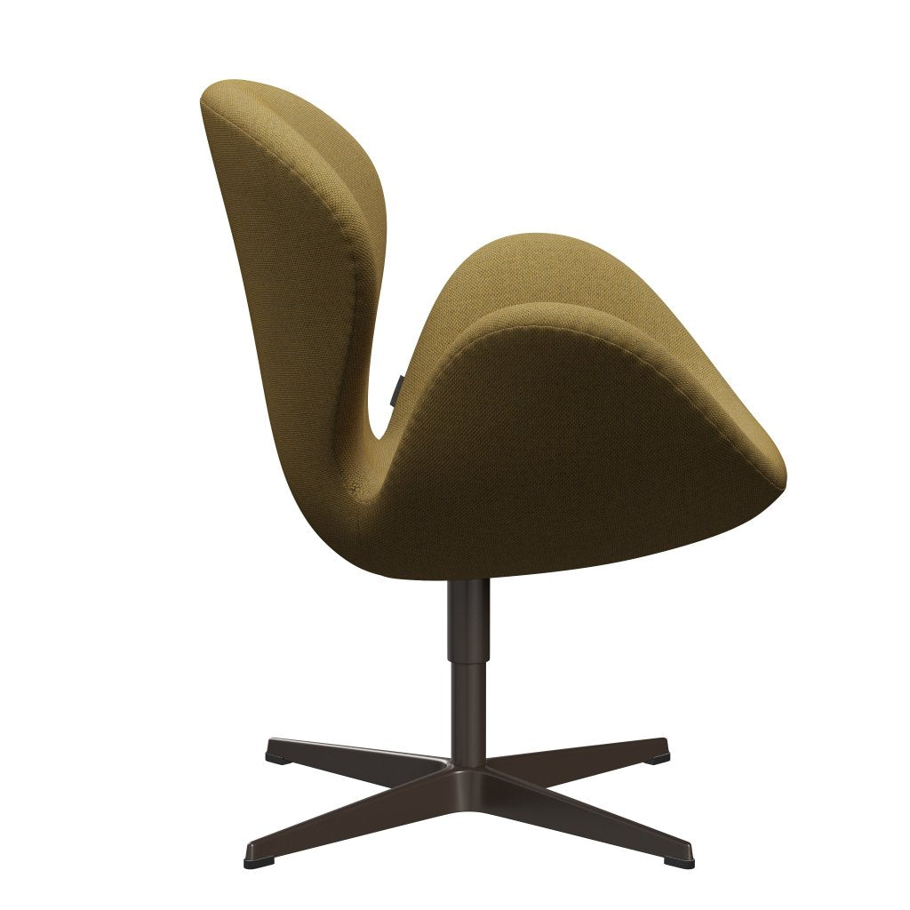 Fritz Hansen Svanenstol, Brown Bronze/Re-Wool Golden Yellow/Natural