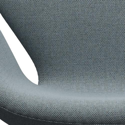 Fritz Hansen Svanenstol, Brown Bronze/Re-Wool Light Blue/Natural