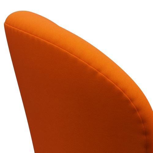 Fritz Hansen Svanenstol, Satinpoleret Aluminium/Comfort Gul/Orange
