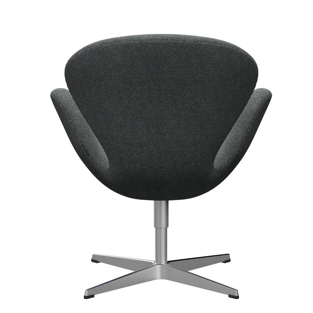 Fritz Hansen Svanenstol, Satinpoleret Aluminium/Hallingdal White Black