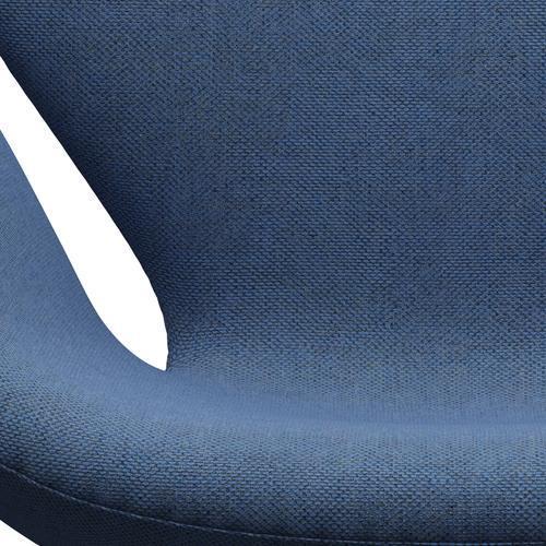 Fritz Hansen Svanenstol, Satinpoleret Aluminium/Re-Wool Blue/Natural