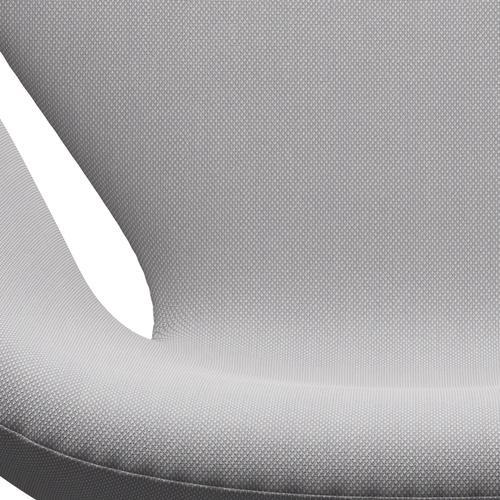 Fritz Hansen Svanenstol, Satinpoleret Aluminium/Steelcut Trio White & Light Grey