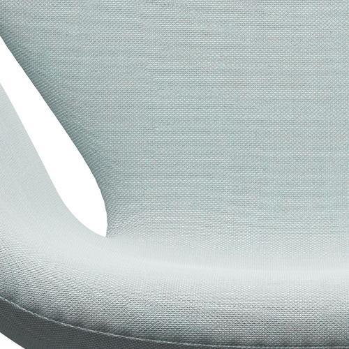 Fritz Hansen Svanenstol, Satinpoleret Aluminium/Sunniva White/Light Blue