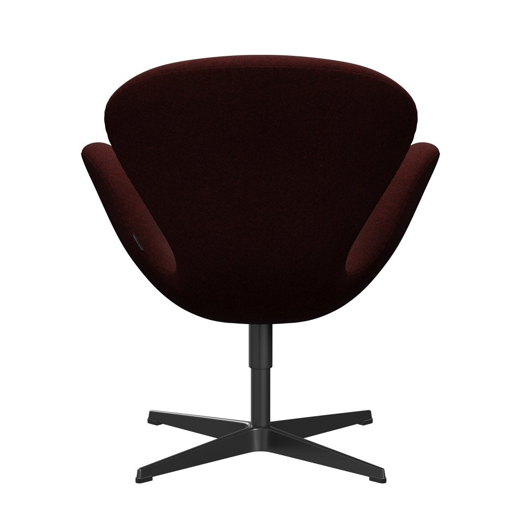 Fritz Hansen Svanenstol, Sortlakeret/Divina Melange Burgundy