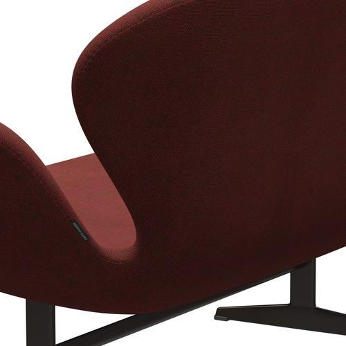 Fritz Hansen Svanesofa 2-Personers, Brown Bronze/Hallingdal Red/Green