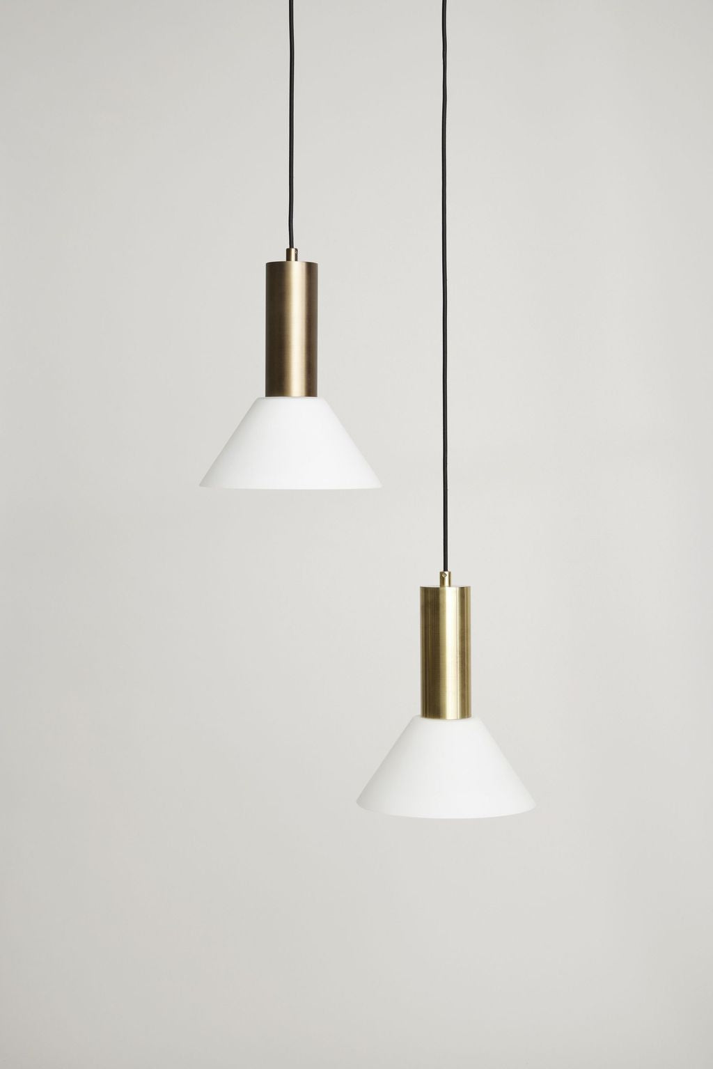 Hübsch Contrast Loftslampe/Pendel, Messingfarve/Hvid