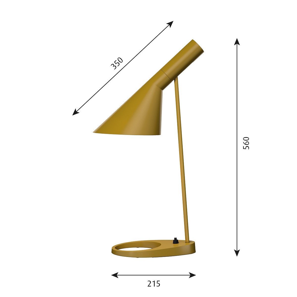 Louis Poulsen Aj Table Lamp, Ochre Yellow