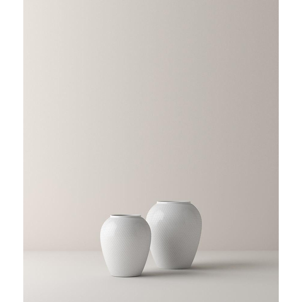 Lyngby Porcelæn Rhombe Vase Hvid, 16.5 cm