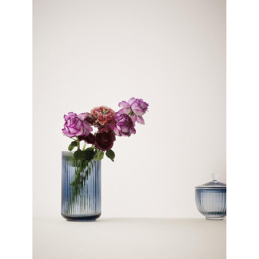 Lyngby Porcelæn Vase Blå Glas, 25 cm