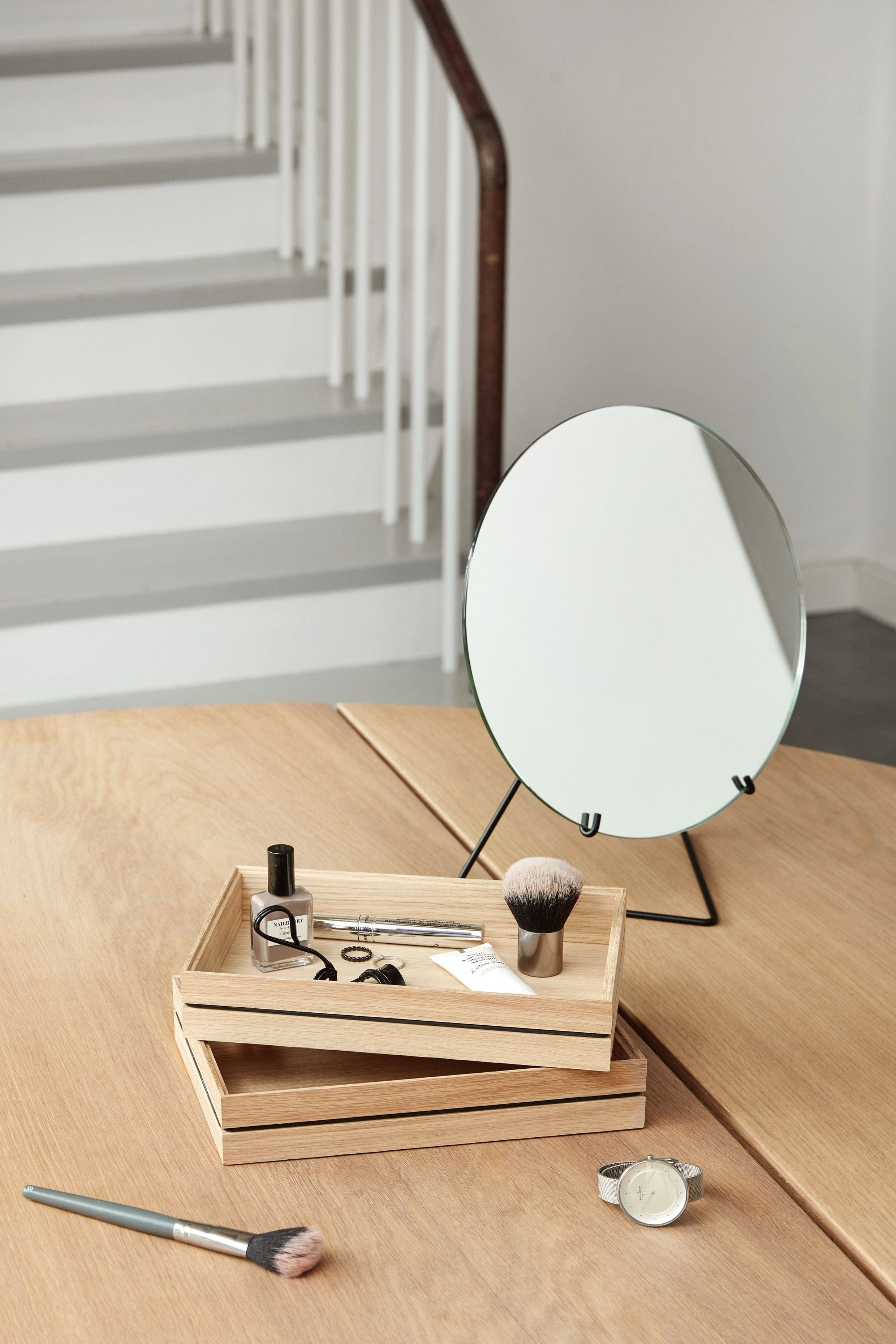 Moebe Standing Mirror Spejl Ø20 Cm, Sort