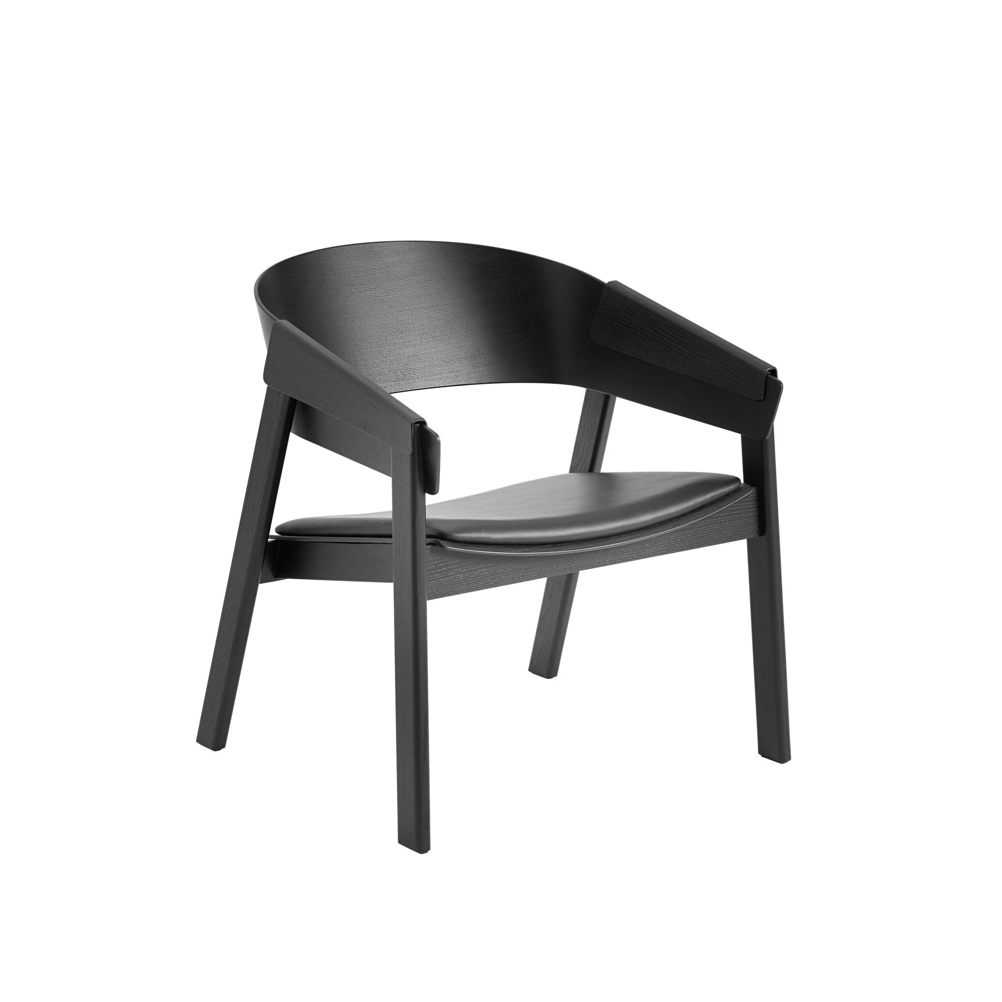 Muuto Cover Lounge Chair Læder Sæde, Sort
