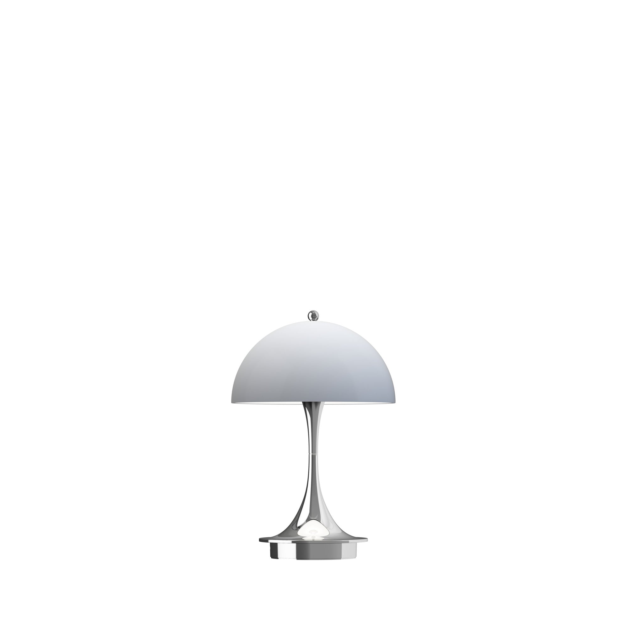 Panthella 160 Portable Table Lamp, Chrome Opal Blue Grey