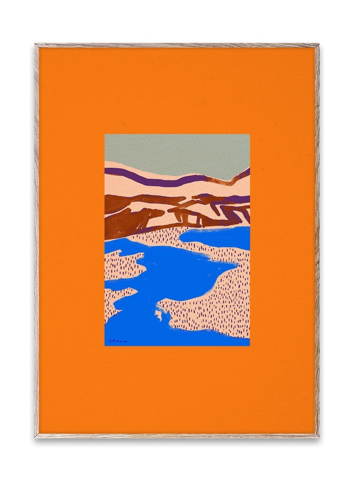 Paper Collective Blue Landscape Plakat, 50x70 cm
