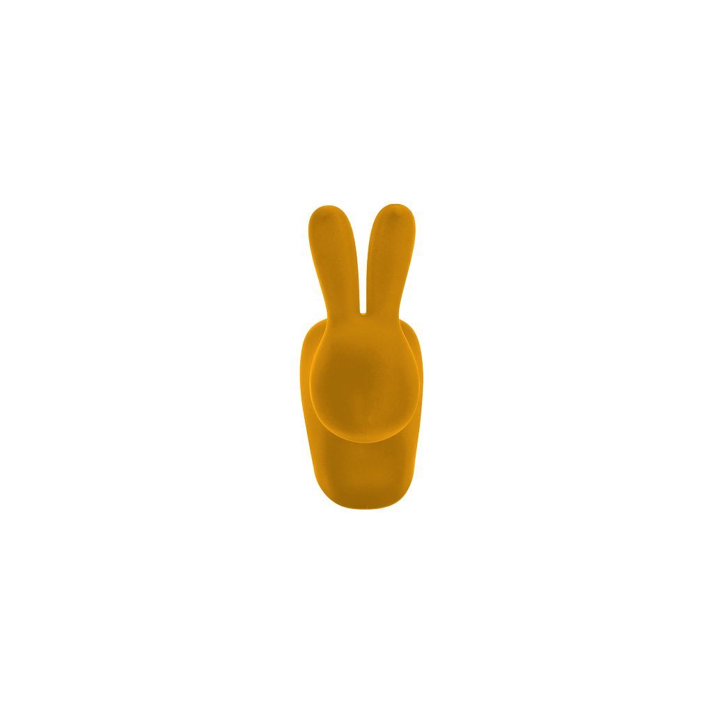 Qeeboo Rabbit Bogstøtte med Fløjl XS, Mørkt Guld