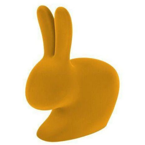 Qeeboo Rabbit Bogstøtte med Fløjl XS, Mørkt Guld