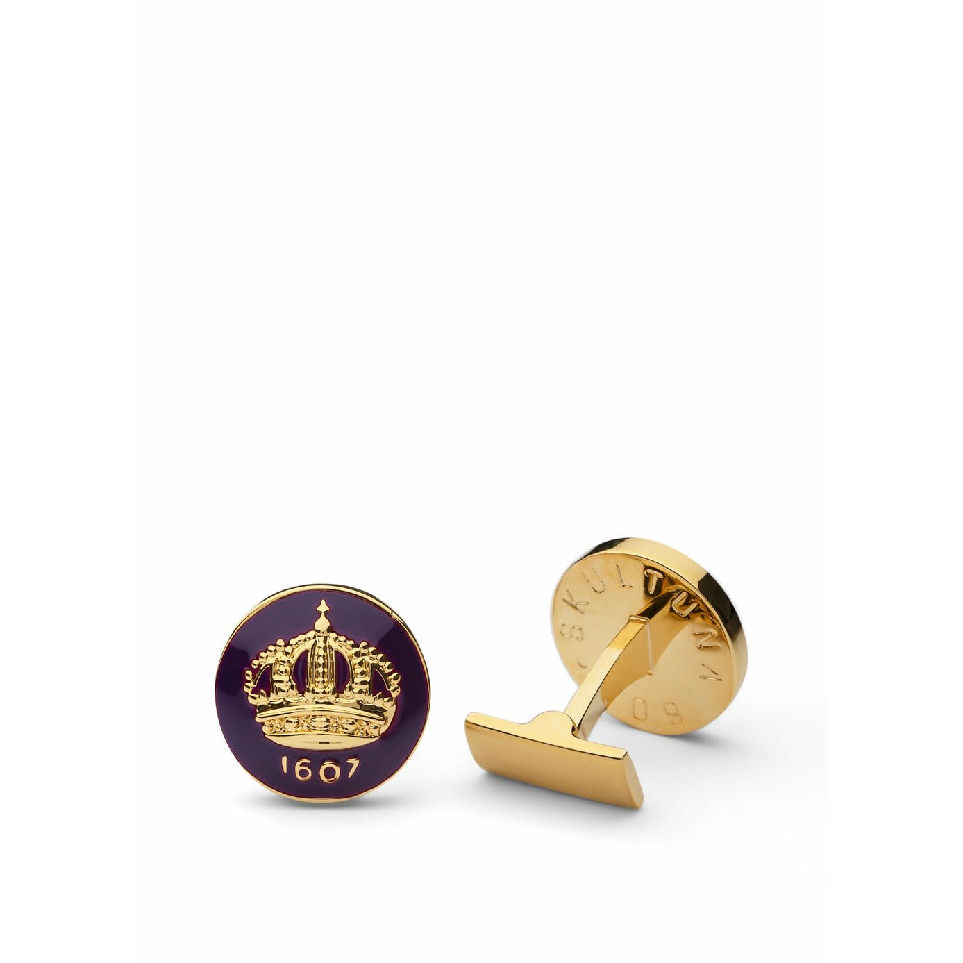 Skultuna Crown Gold Manchetknap Ø1,7 cm, Palatine Purple