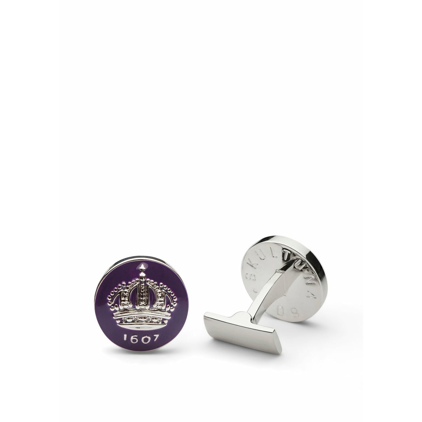 Skultuna Crown Silver Manchetknap Ø1,7 cm, Palatine Purple