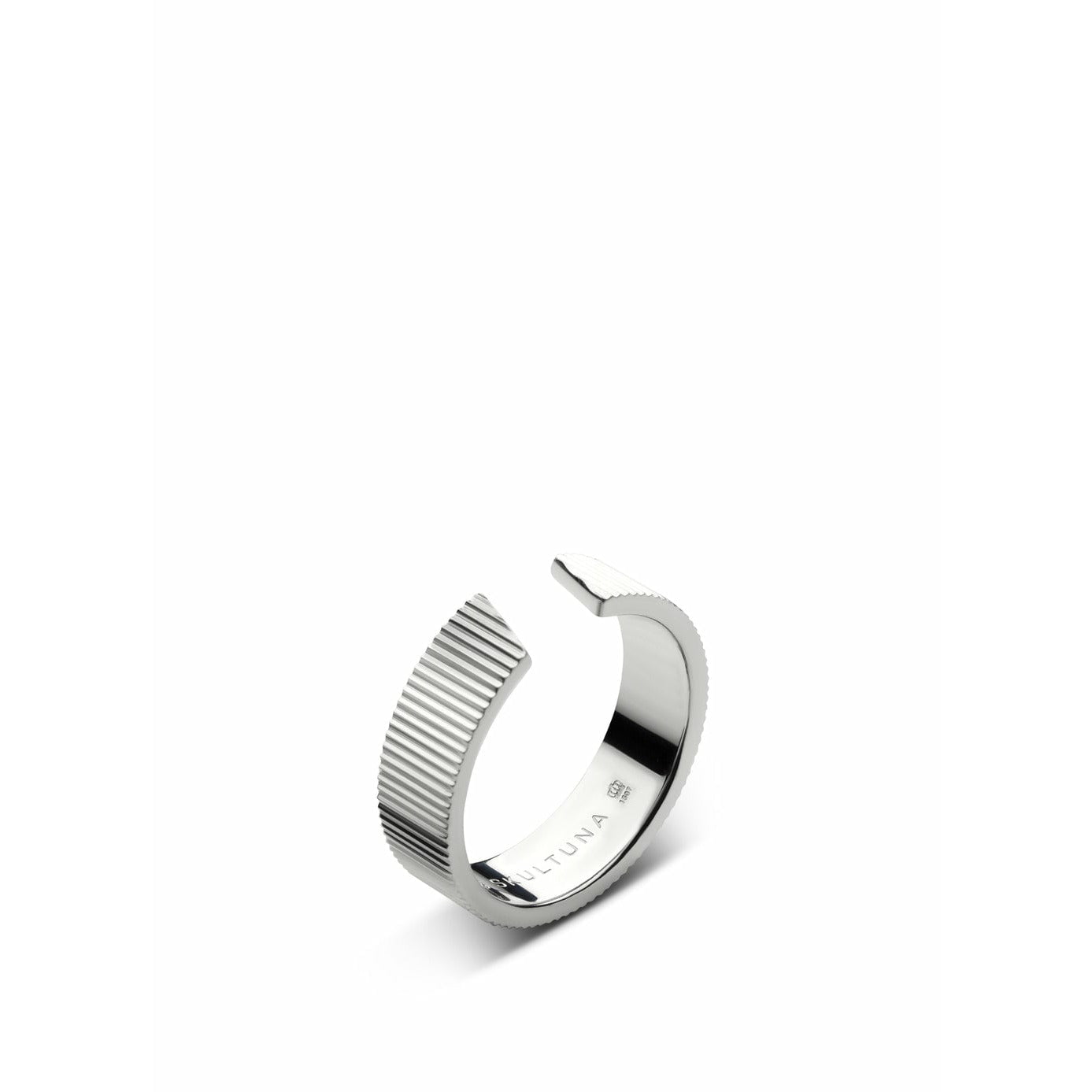 Skultuna Ribbed Ring Bred Medium Poleret Stål, Ø1,73 cm