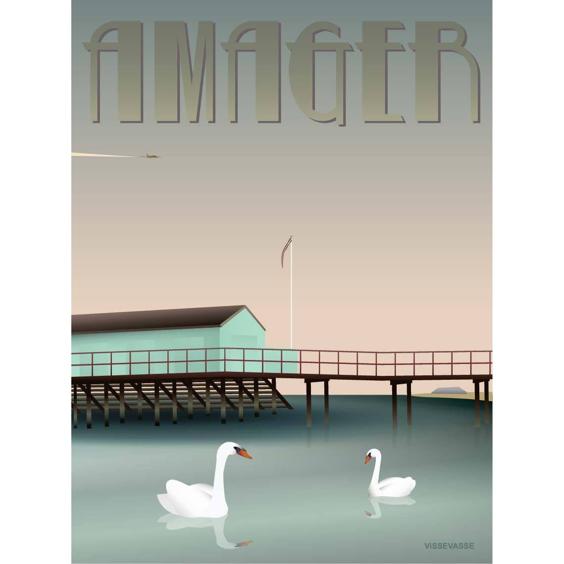 Vissevasse Amager Helgoland Plakat, 15X21 Cm