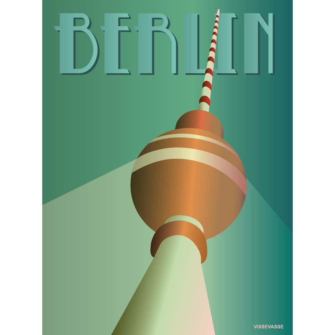 Vissevasse Berlin Fjernsyntårnet Plakat, 30X40 Cm
