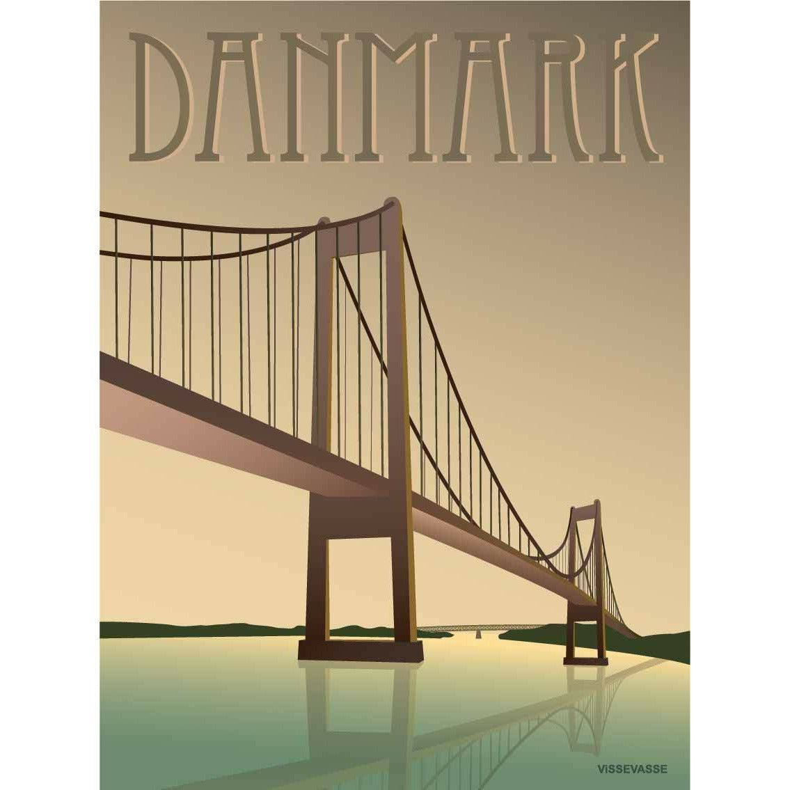 Vissevasse Danmark Lillebæltsbroen Plakat, 50X70 Cm