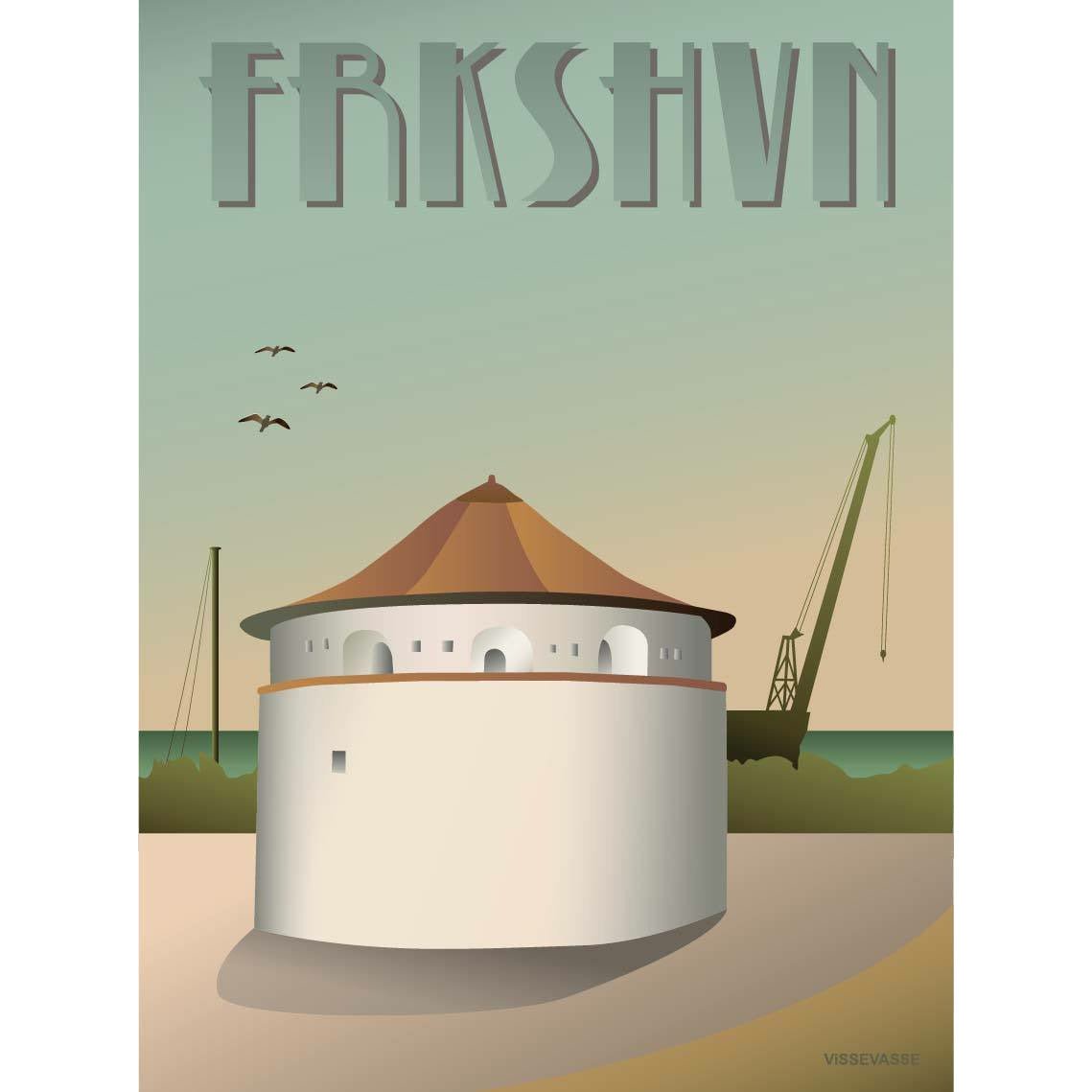 Vissevasse Frederikshavn Krudttårnet Plakat, 50X70 Cm