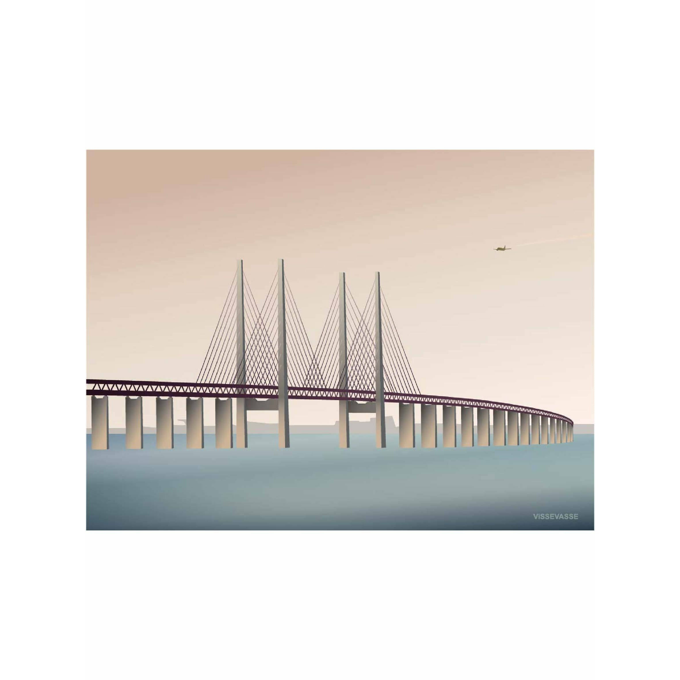 Vissevasse Øresundsbroen Plakat, 50X70 Cm