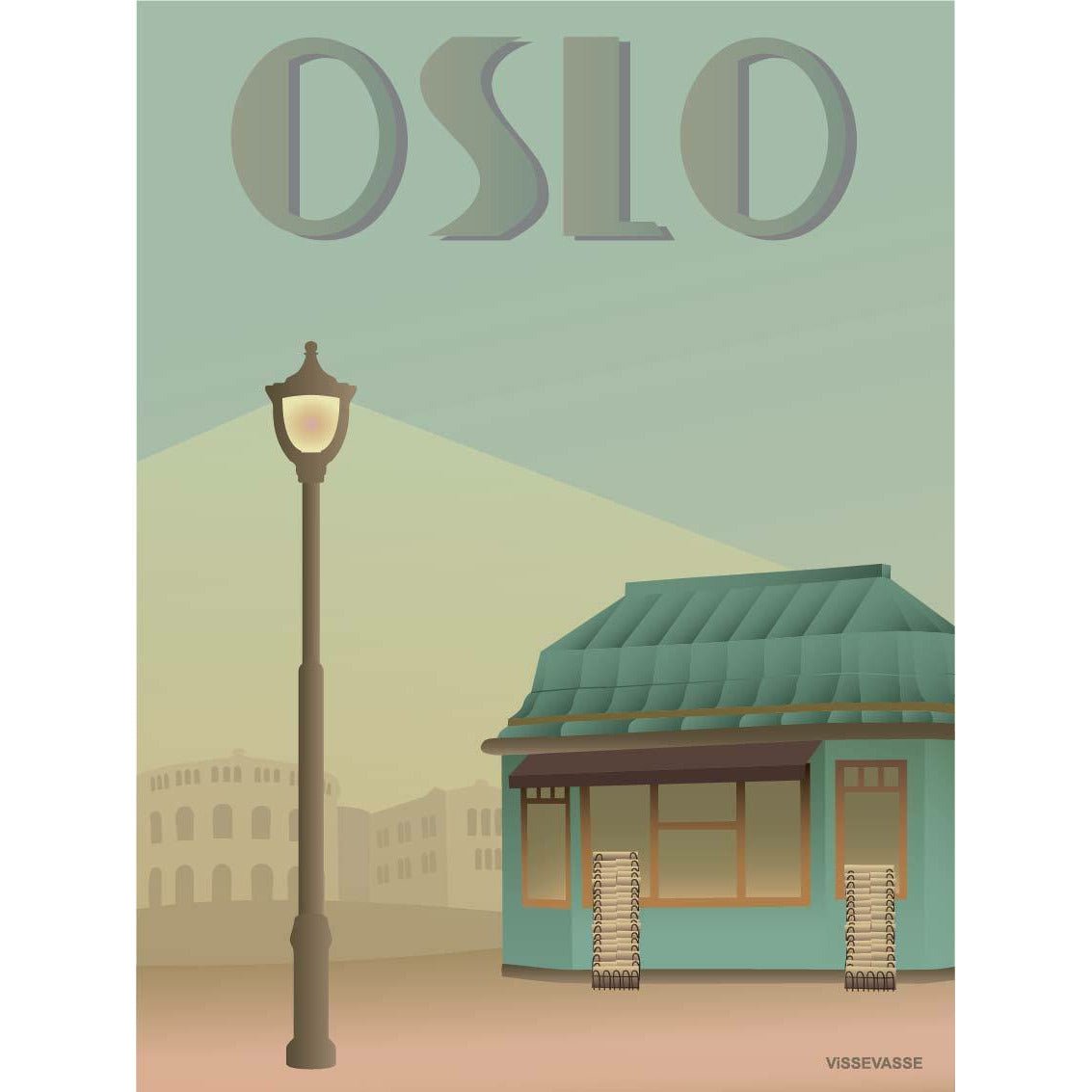 Vissevasse Oslo Aviskiosken Plakat, 70X100 Cm