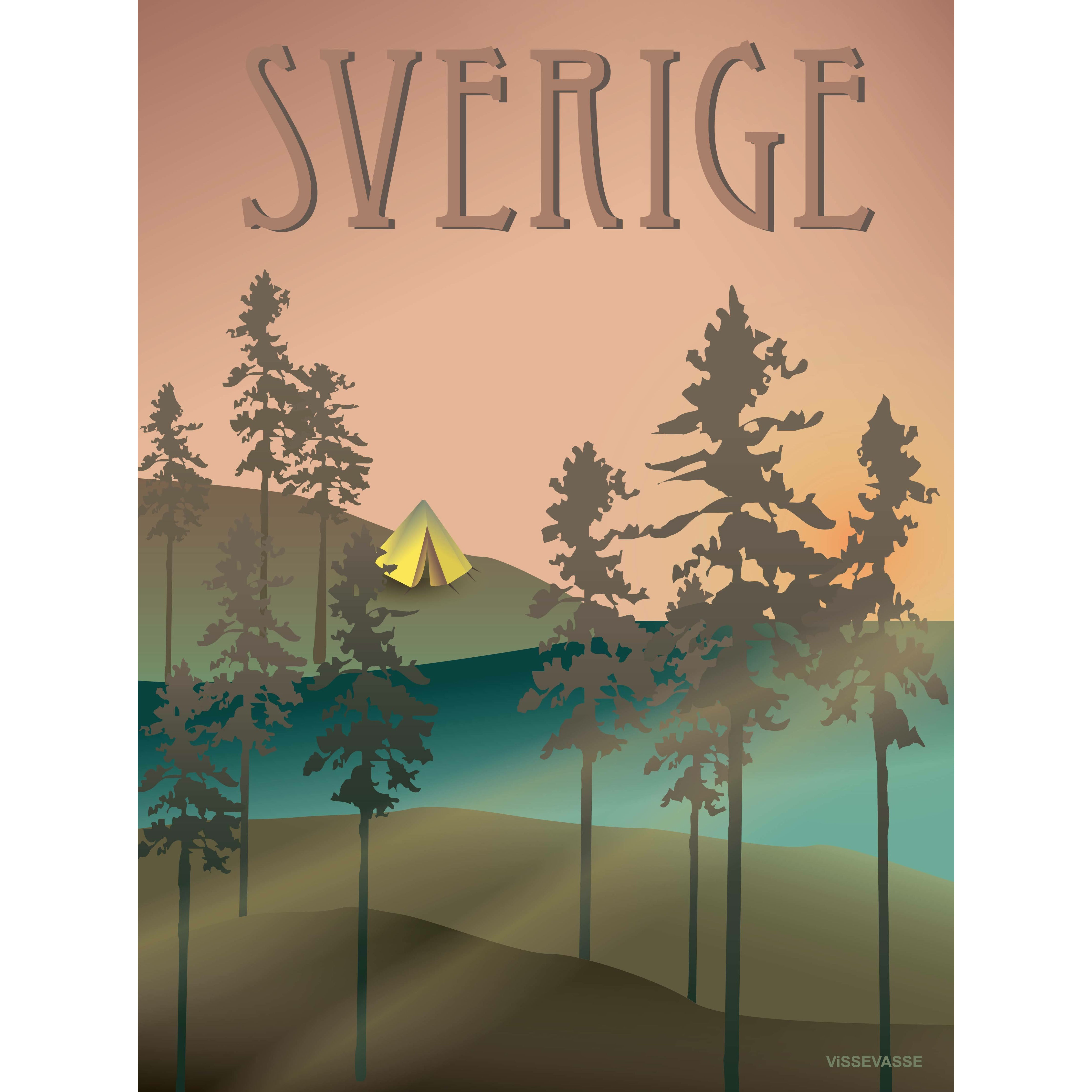 Vissevasse Sverige Skoven Plakat, 30X40 Cm