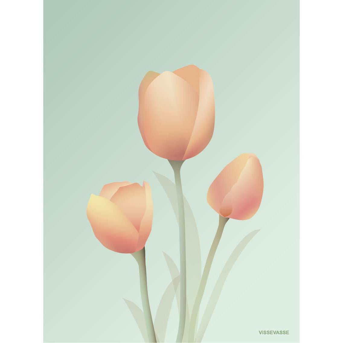 Vissevasse Tulipaner Plakat, Mint, 50X70 Cm