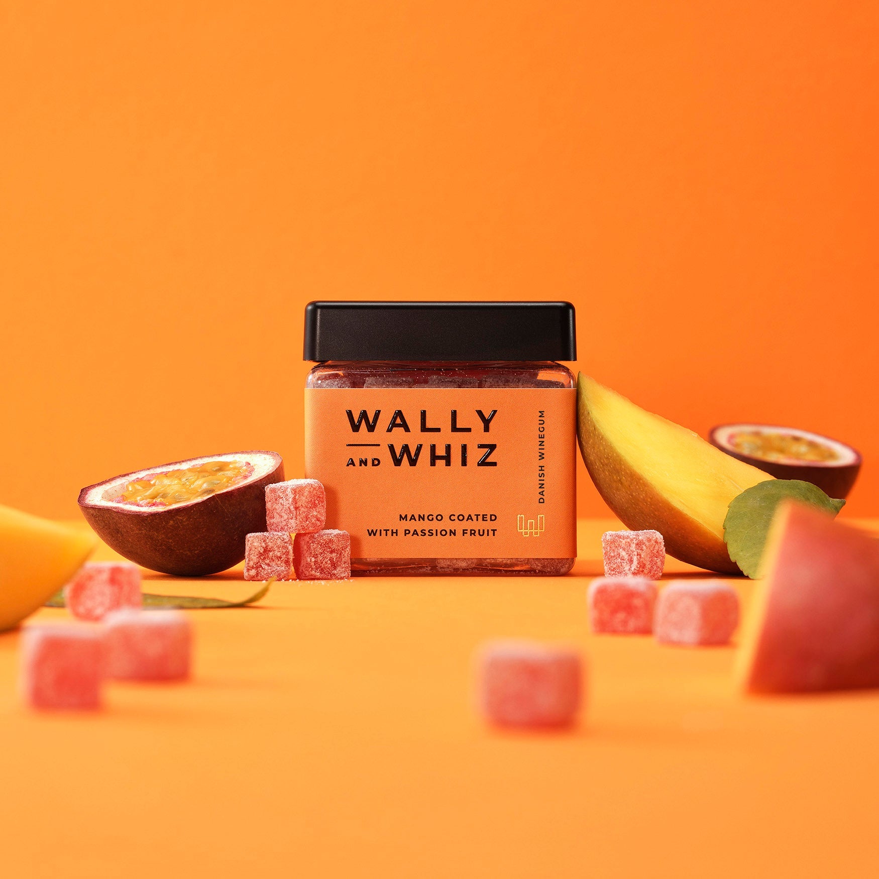 Wally and Whiz Vingummi Cube Mango Med Passionsfrugt, 140g