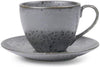 Bitz Mug With Saucer, Grey, 24cl