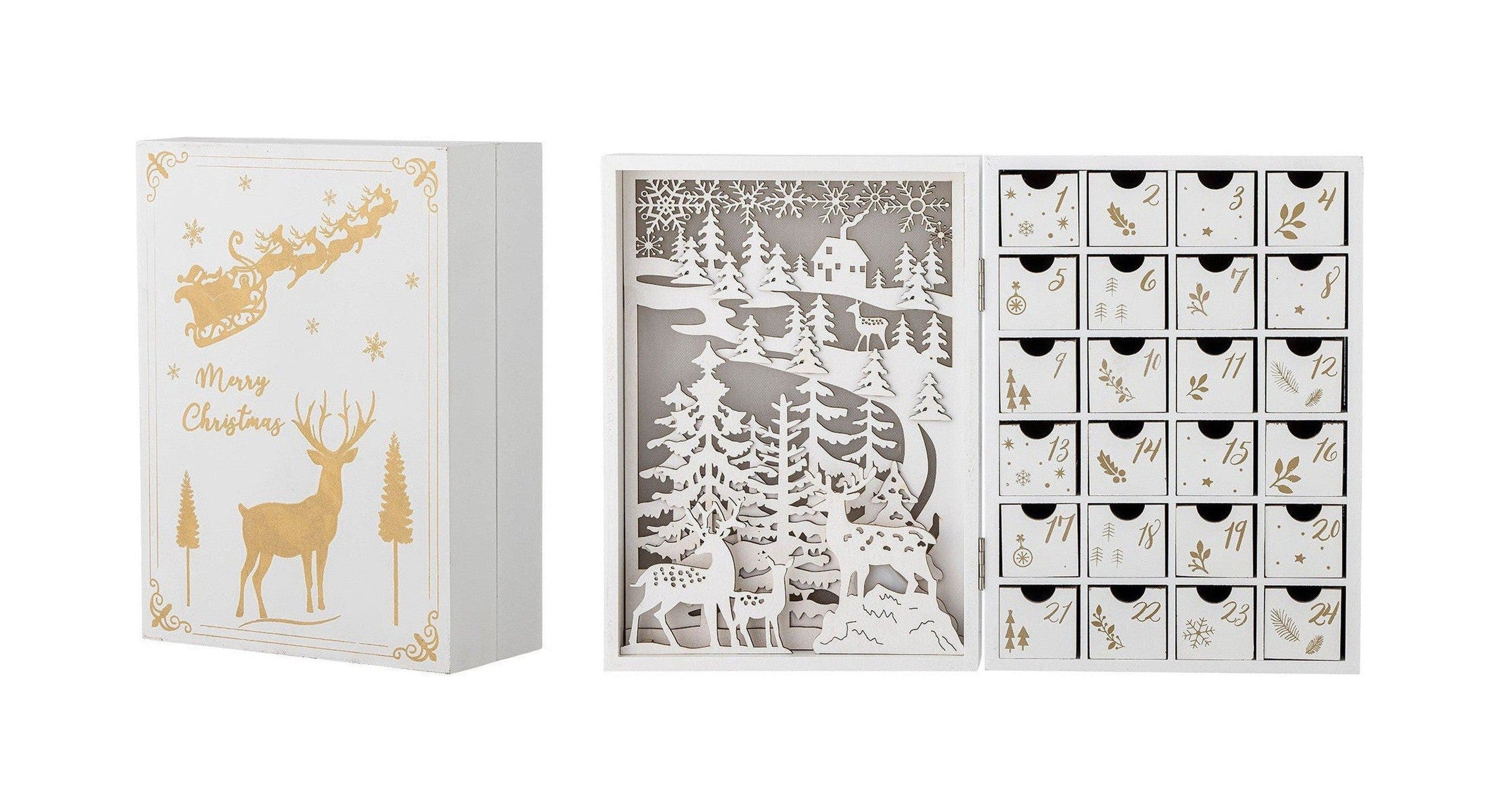 [product_category]-Bloomingville Elimar Calendar w/light, White, Plywood-Bloomingville-5711173327195-82061119-BLO-1