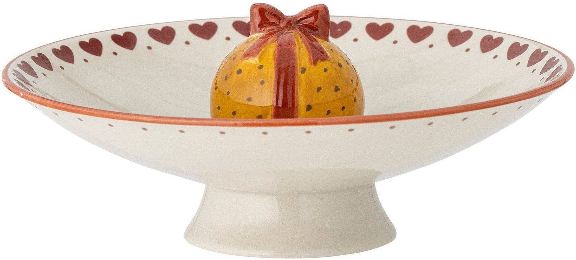 [product_category]-Bloomingville Jolly Pedestal Bowl, Red, Stoneware-Bloomingville-5711173310678-82058348-BLO-1