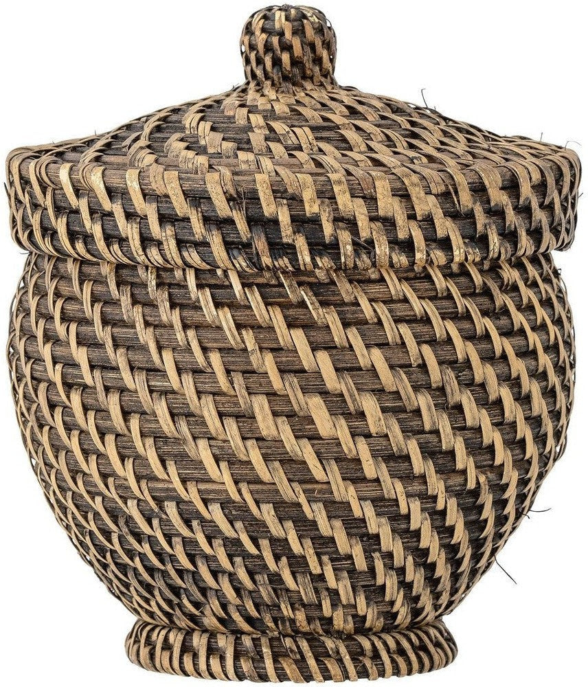 [product_category]-Bloomingville Leoonie Basket w/Lid, Black, Rattan-Bloomingville-5711173320622-82064296-BLO-1