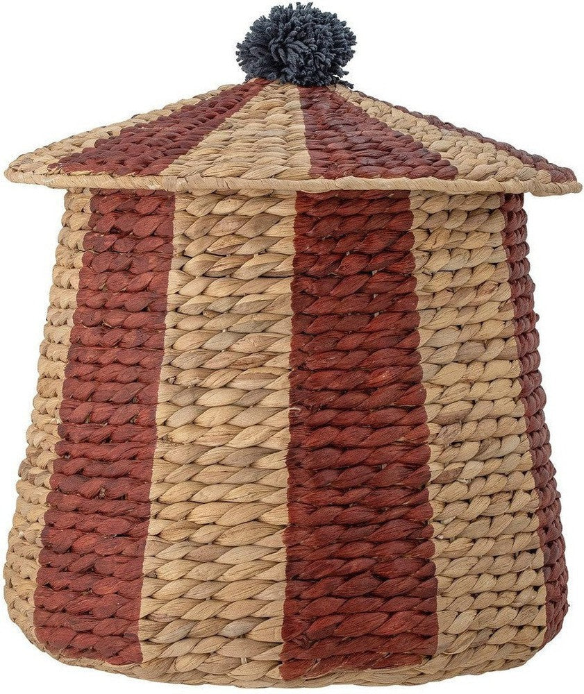 [product_category]-Bloomingville MINI Birsen Basket w/Lid, Red, Water Hyacinth-Bloomingville MINI-5711173292516-82054111-BLO-1