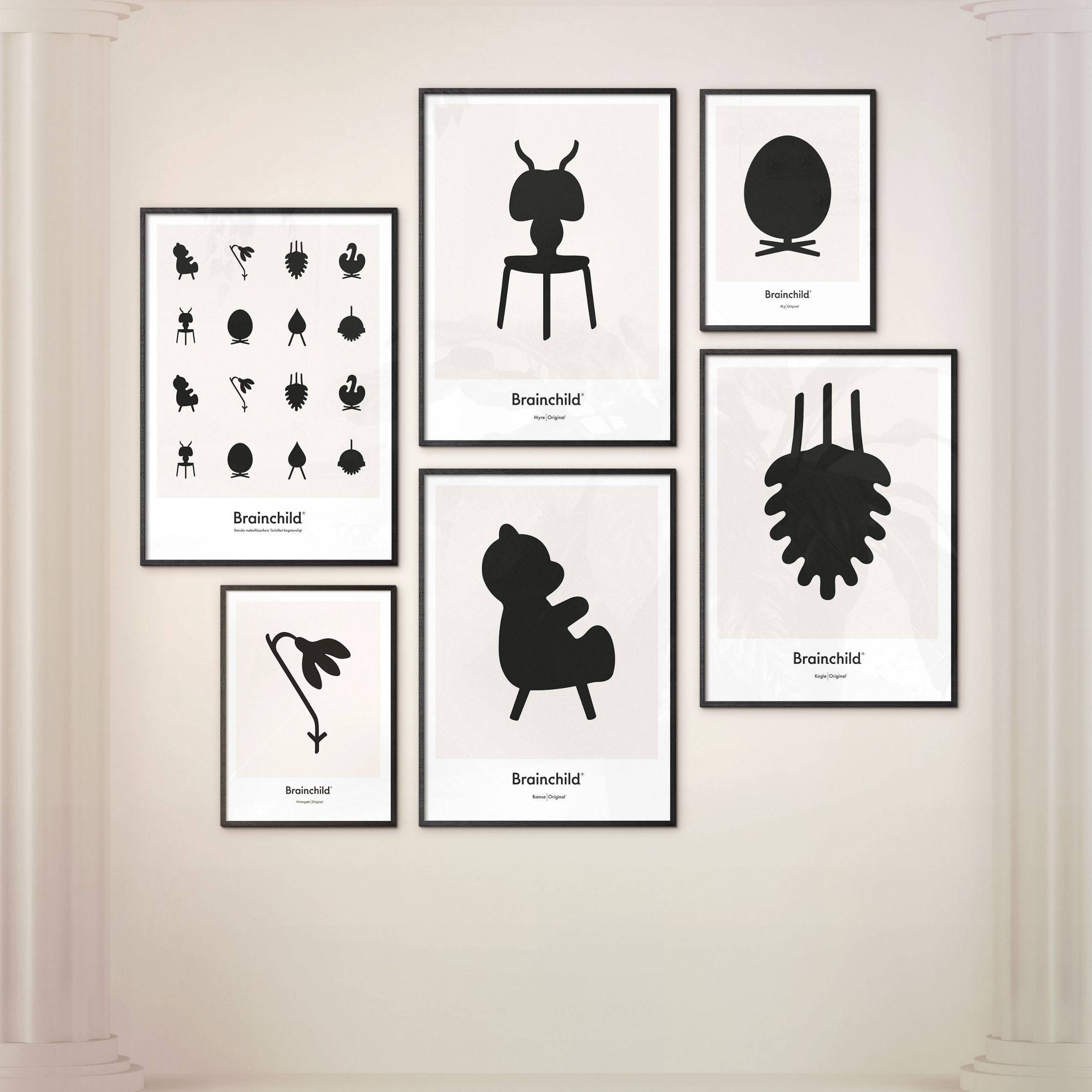 [product_category]-Brainchild Ant Design Icon Poster, Frame Made Of Dark Wood 70 X100 Cm, Grey-Brainchild-IG-41004-B-BRA-10