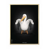 Brainchild Pelikan Klassisk Plakat, Messingfarvet Ramme 30X40 Cm, Sort Baggrund