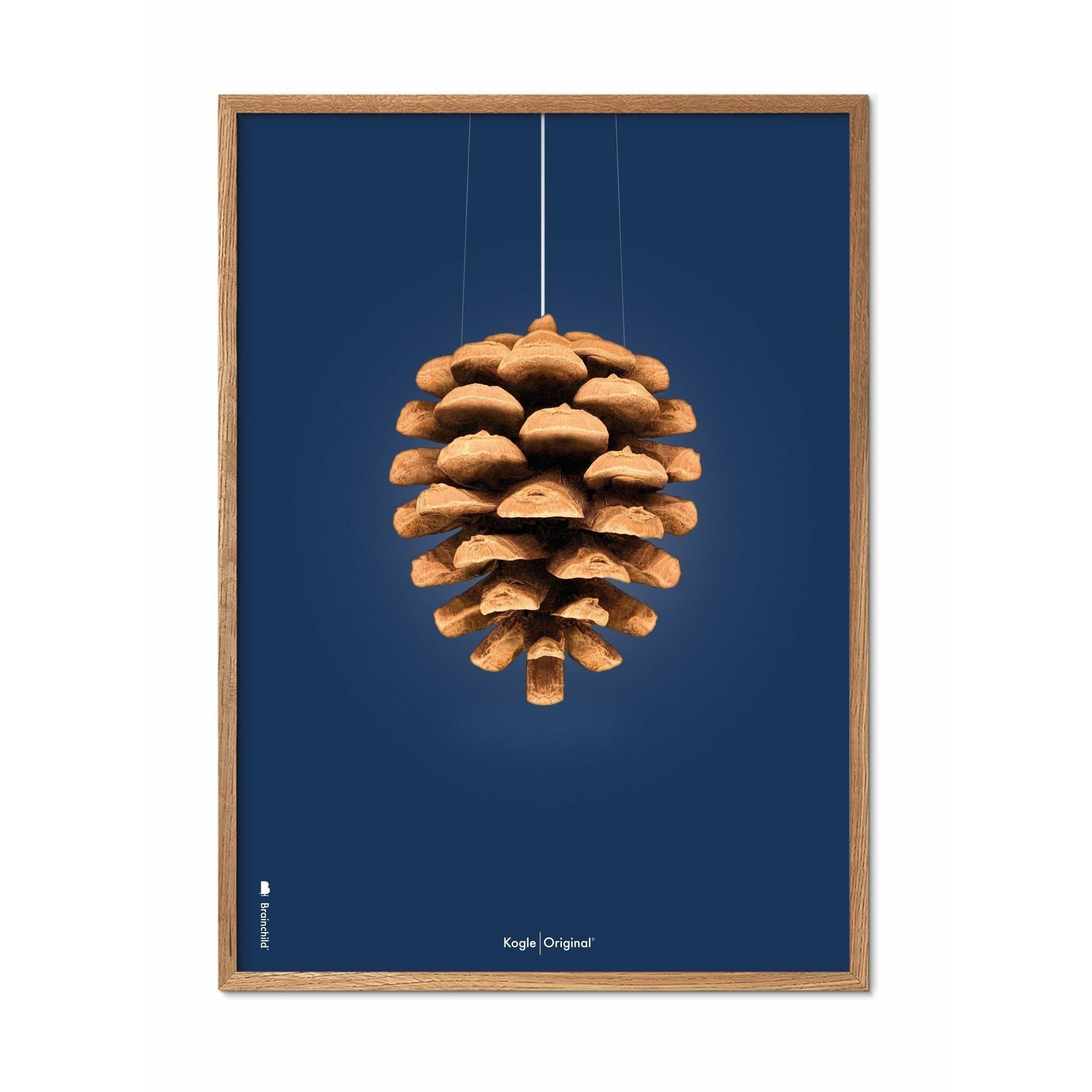 [product_category]-Brainchild Pine Cone Classic Poster, Frame Made Of Light Wood 30x40 Cm, Dark Blue Background-Brainchild-26002-A-BRA-1