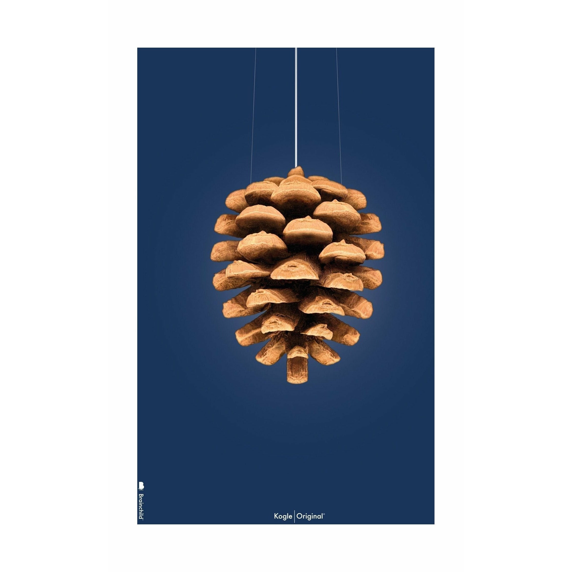 [product_category]-Brainchild Pine Cone Classic Poster Without Frame A5, Dark Blue Background-Brainchild-26001-BRA-1