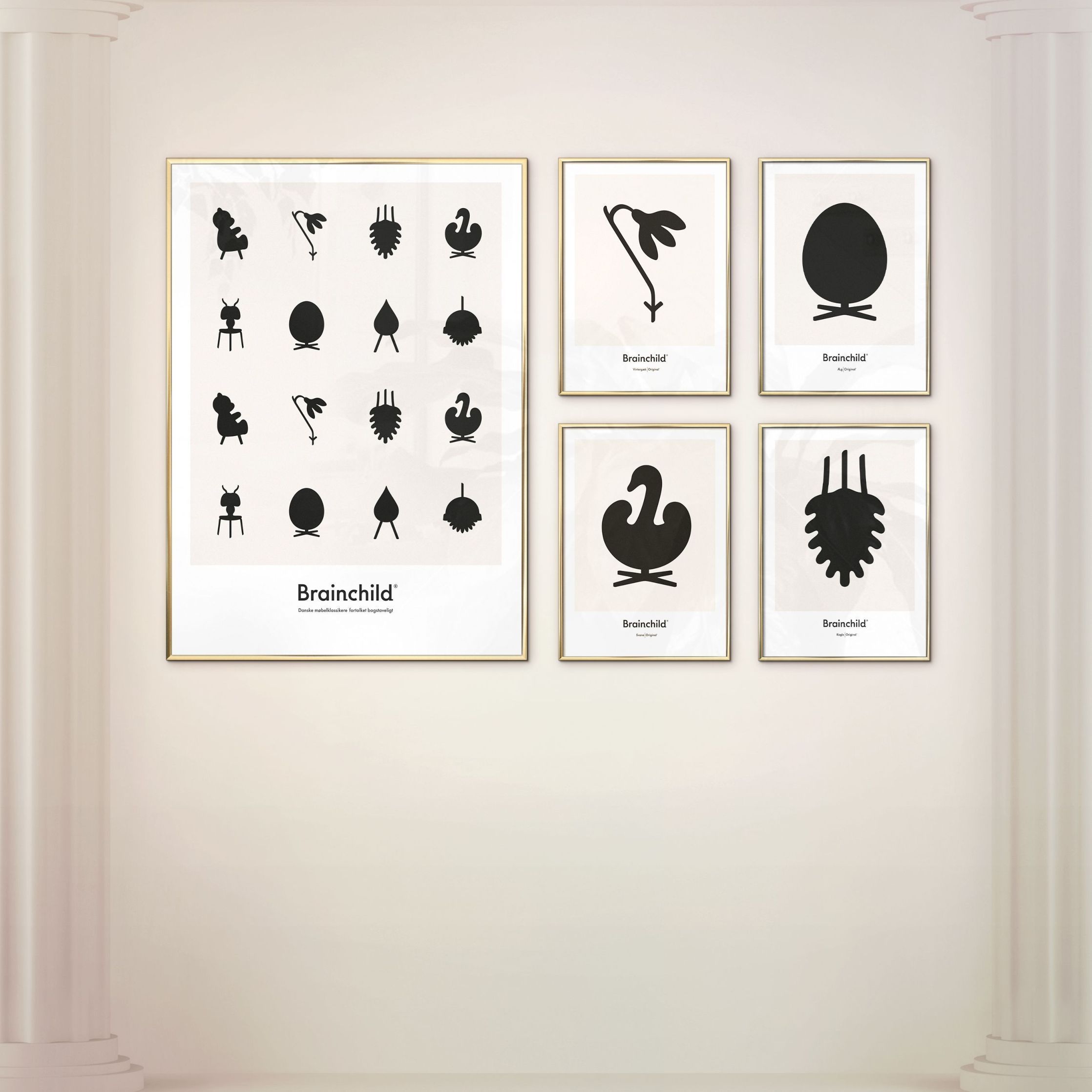 [product_category]-Brainchild Pine Cones Design Icon Poster Without Frame 70 X100 Cm, Grey-Brainchild-IG-21004-BRA-6