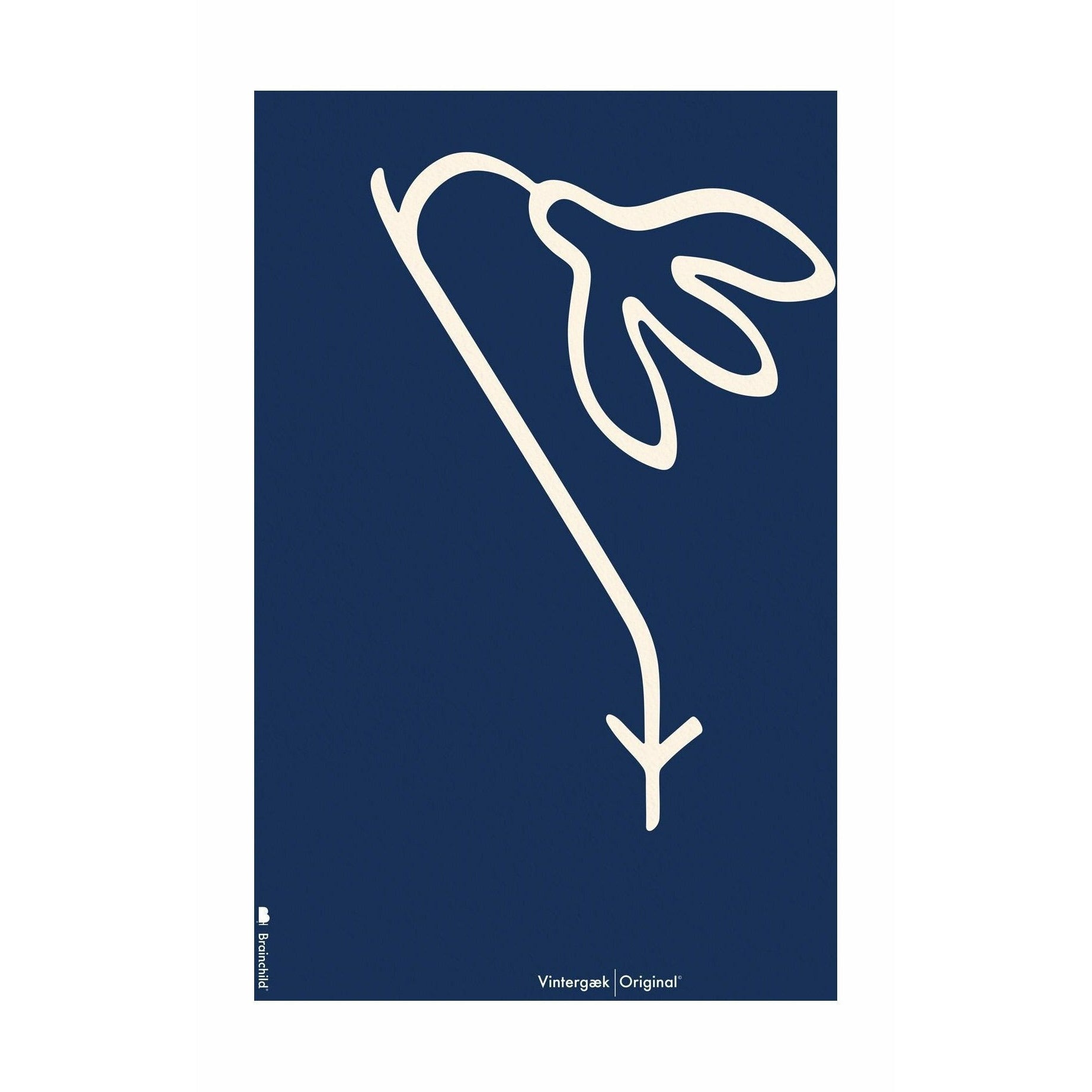 [product_category]-Brainchild Snowdrop Line Poster Without Frame 50 X70 Cm, Blue Background-Brainchild-5713713200950-B-61003-BRA-1